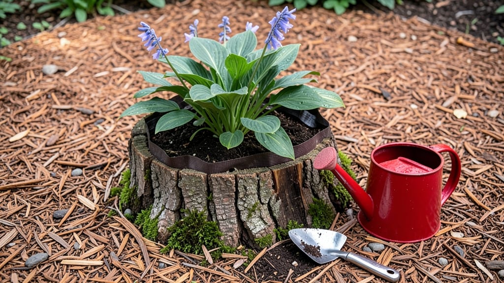 How to Make a Tree Stump into a Planter: Upcycled Garden Centerpiece in 3 Simple Steps
