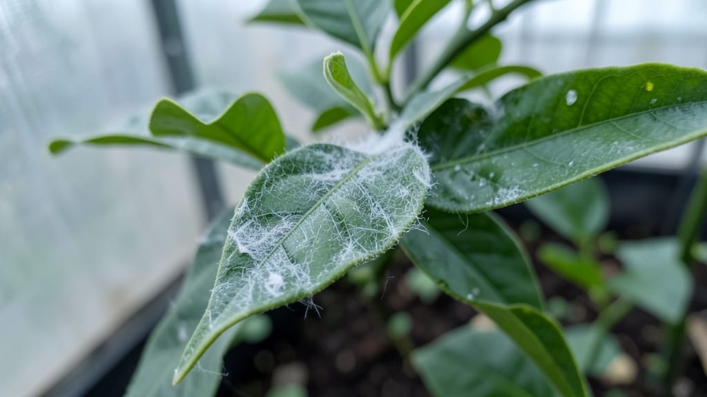 Downy Mildew on New Lemon Leaves