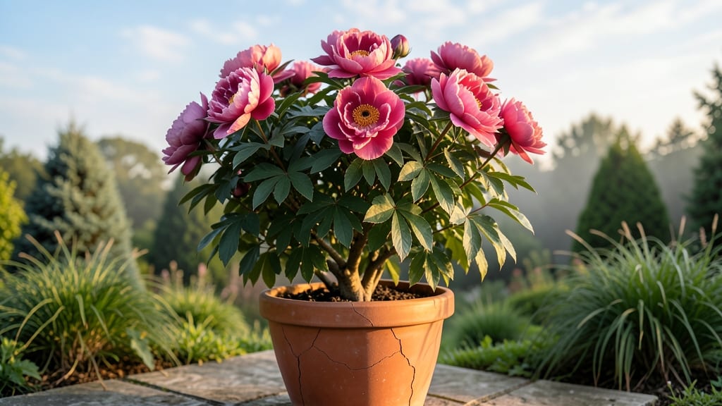 Tree Peony Pots: Cold-Stratified Blooms in Compact Elegance